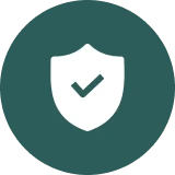 Shield icon with a checkmark inside.